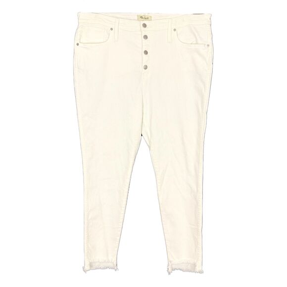MADEWELL 10" High Rise Skinny Jeans 37 Step Hem Edition Button Fly White B46 - Picture 2 of 8